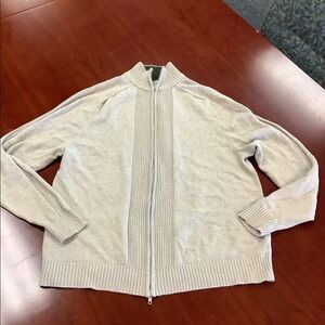 Wilke Rodriguez Tan Zip Up Sweater sz XL